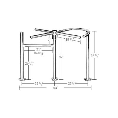 Turnstile and railing