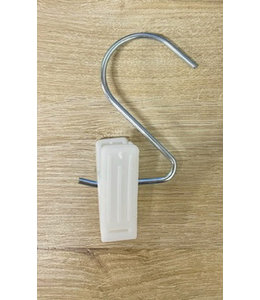 2" X 3"H white hanging clip for boots, shoes, etc