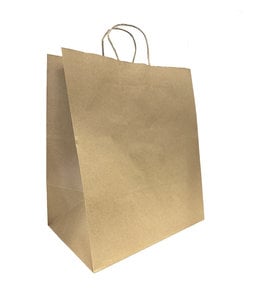 Kraft Paper Shopping Bags 13 x 6 x 15'' - Celebrity - Box of 250