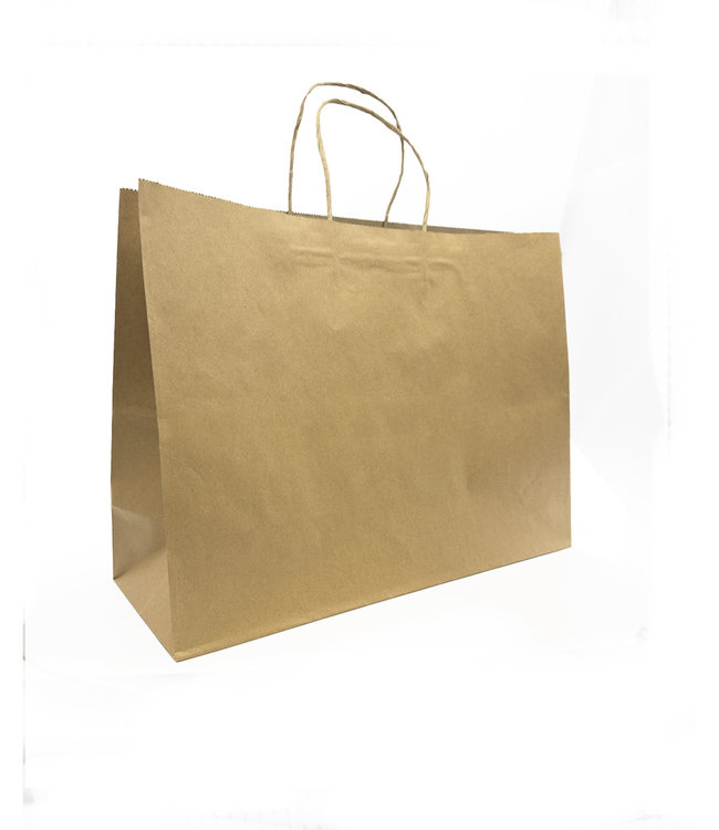 Kraft Paper Shopping Bags 16 x 6 x 12'' - Le fashion - Box of 250