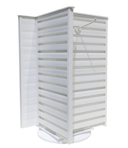 Countertop revolving plastic s.w. tower 13.5” x 13.5” x 19”H white