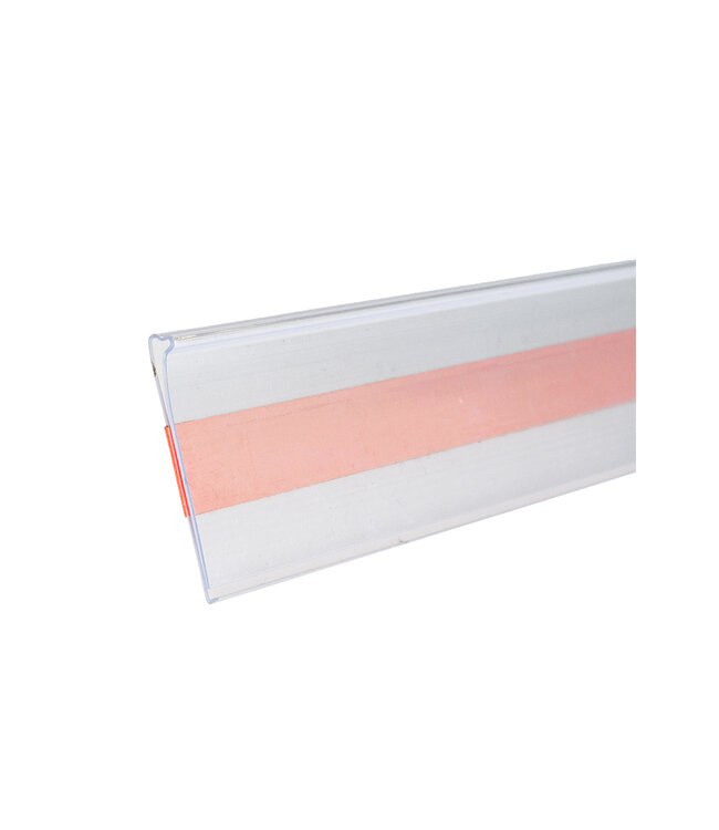 Transparent price holder, sticker in center