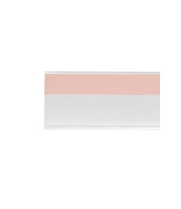 Transparent price tag, self-adhesive on edge