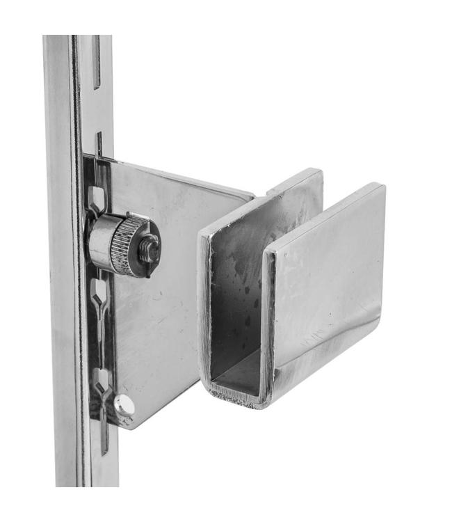 Hangrail bracket for rectangular tubing, slots 1/2"-1"oc