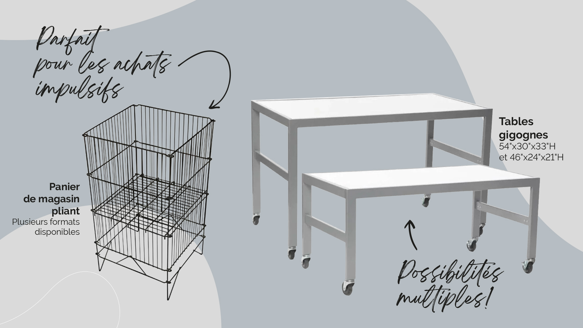 panier pliant et tables gigognes