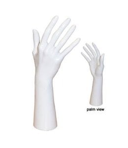 Main femme en pvc 11.5"H, blanc
