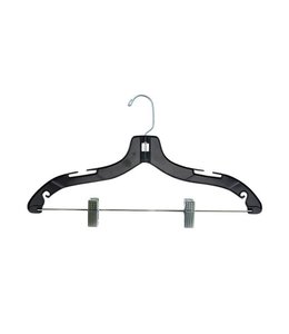 Plastic hanger with metal clips 17" clear or black