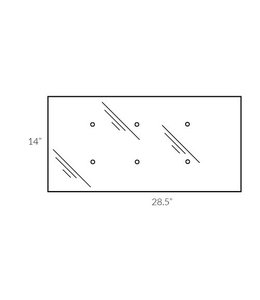 Verre trempé troué 14'' x 28.5'' x 5mm
