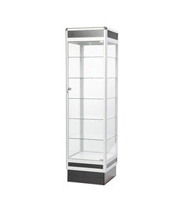 Glass Display Case - Glass Display Cabinet with Lights & Storage Black -  ABWC-500B