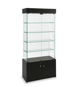 Vitrine murale ou centrale 30"x14"x72" H avec rangement