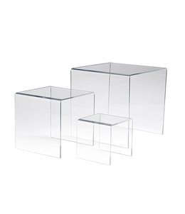 Large square podiums 4" / 6" / 8", set of 3