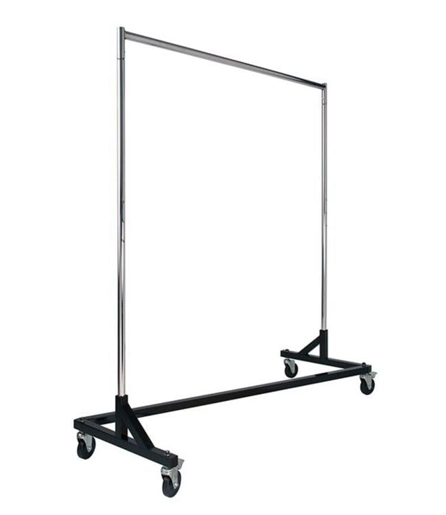 "Z" Clothing rack, chrome with black base