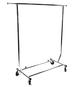 Collapsible garment rack adjustable with 12" pull out arms