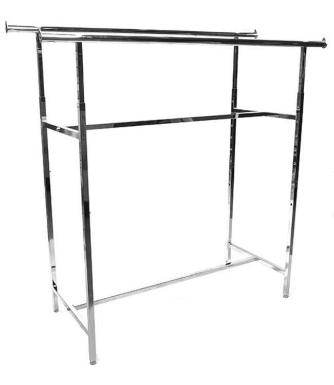 Double rail rack 60"L height ajustable from 48” to 72” chrome