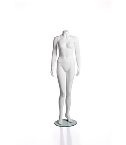 Mannequin femme sans tête, blanc mat, fibre de verre