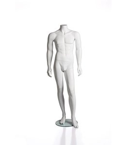 Male mannequin headless, white fiberglass