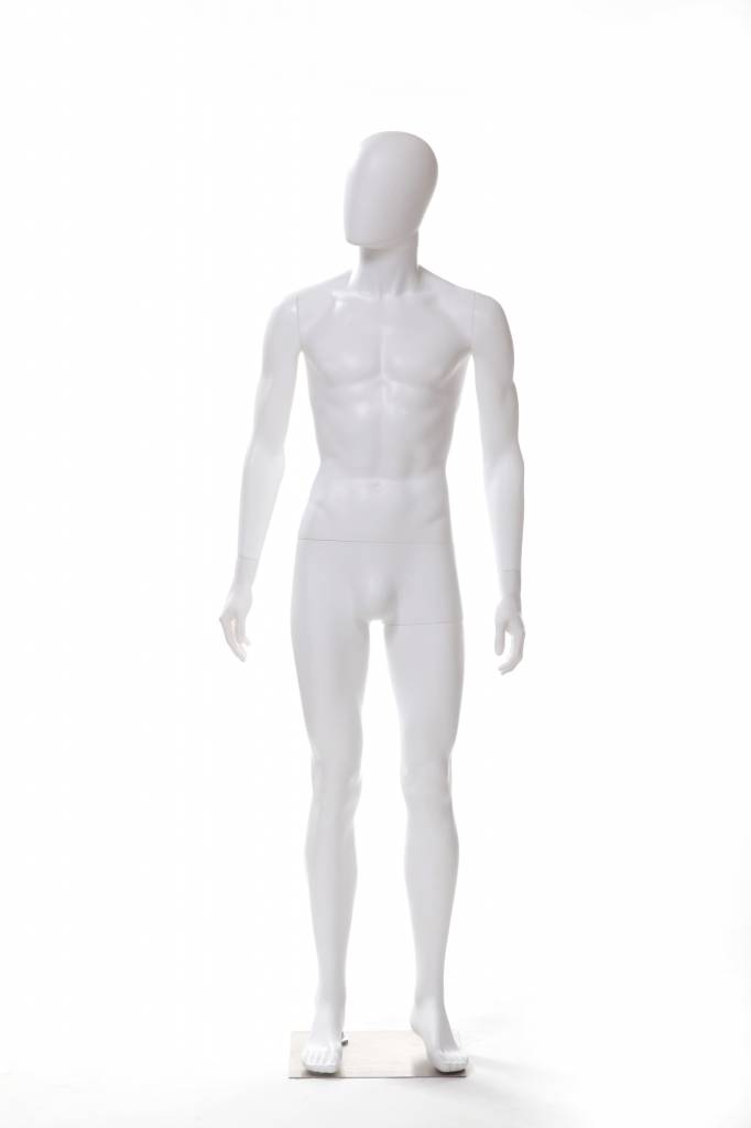 Adult Male Plastic White Mannequin Head Display 2 Pack M-WH 