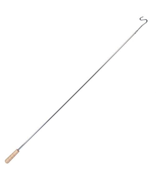 Hanger retriever,  wooden handle, chrome rod