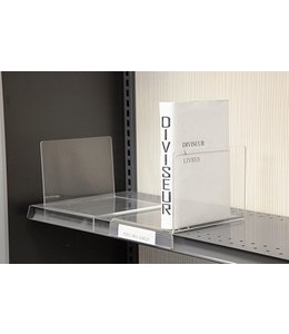 Book divider/separtor, left or right, 6-1/4''W x 8''D x 5-1/2'' H, 1’’lip