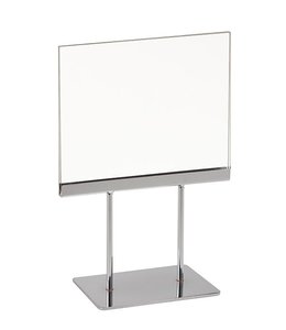 Porte-affiche horizontal en acrylique sur base chrome 7” x 5.5” H