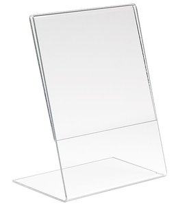 L shape sign holder 8.5” x 11”H vertical, acrylic