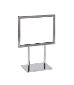 Horizontal frame with base 7”x 5.5”H, chrome