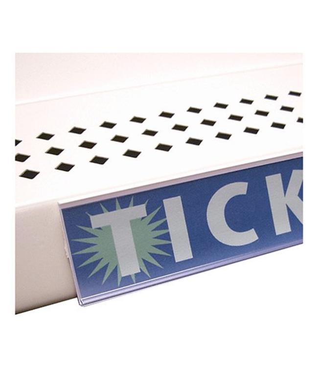 Price holder with adhesive 48’’ x 1¼’’ H clear face and backing.