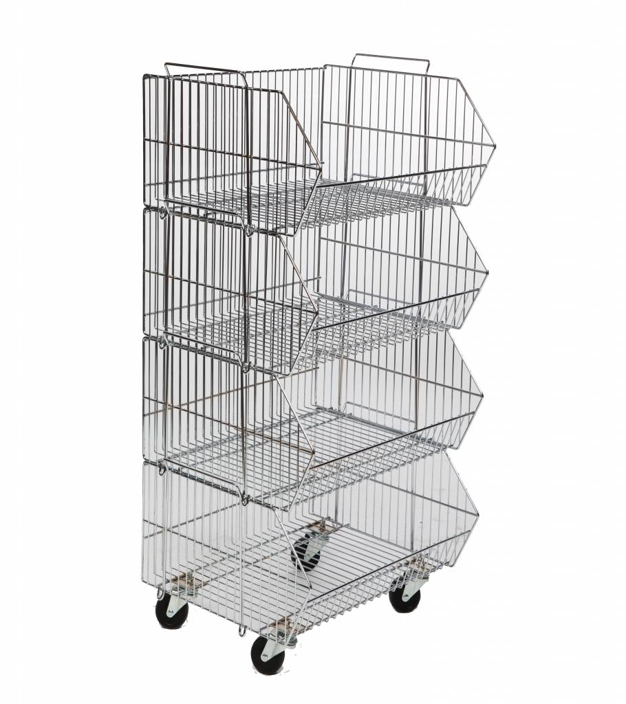 Stacking basket unit on casters 4711 Mobico Mobico inc.