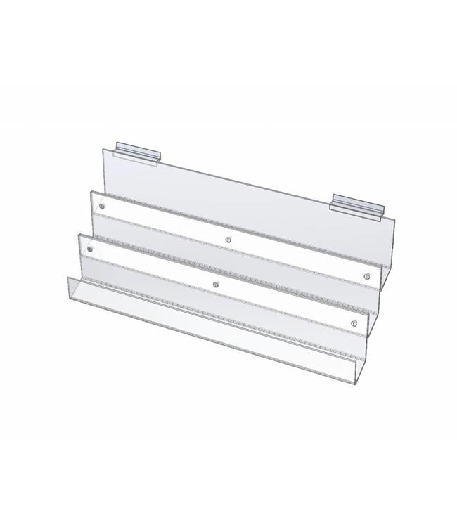 Card display 24"W, 3 level for slatwall or wallmount