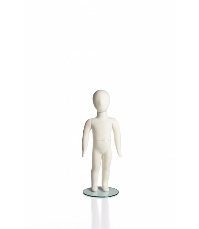 Mannequin enfant flexible, 2 ans, 31"H  tissu crème