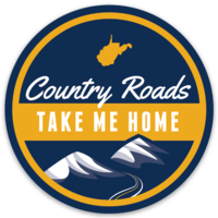 Loving WV Country Roads Sticker - Circle