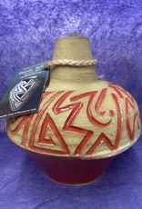 Randy Selbe Artisan Randy Selbe Vase w/ Red Aztec Indents