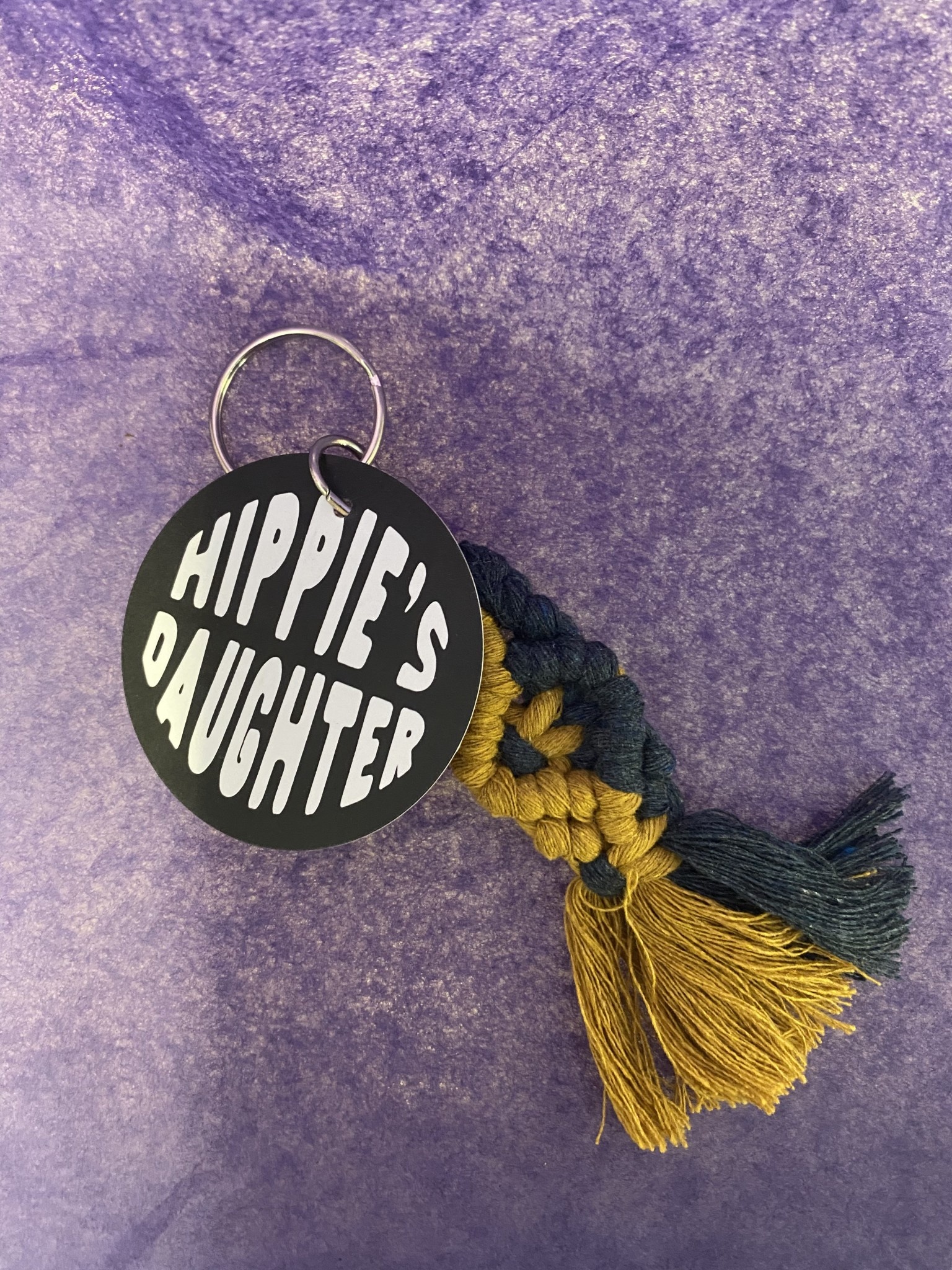 The Hippie's Daughter Mini Macrame Keychain WV Colors