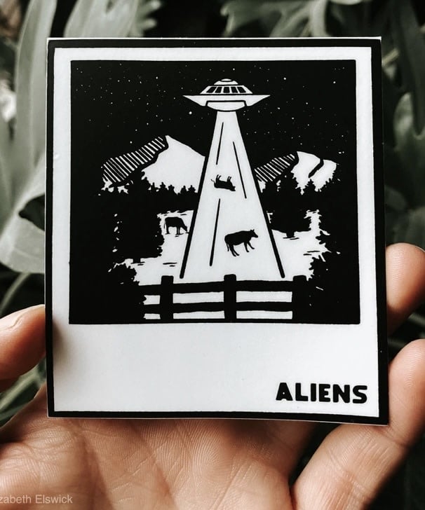 The Hippie's Daughter Alien Polaroid Sticker