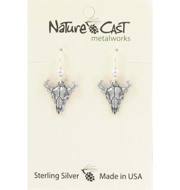Nature Cast dangle buffalo skull sterling silver