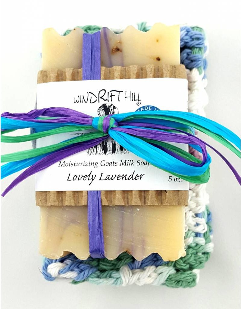 Windrift Hill Lovely Lavender Soap with Cloth