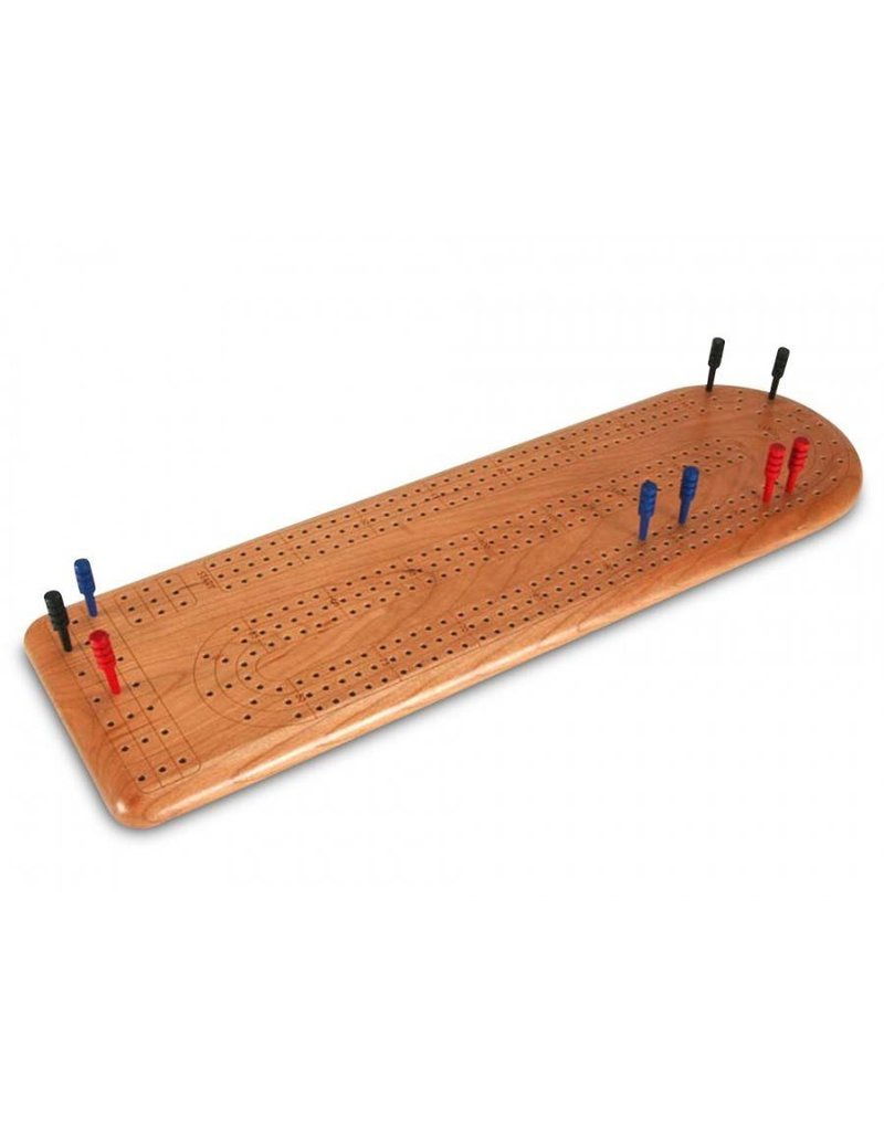 Cherry 3 Track Continuous Cribbage Board Flair Gifts Cards