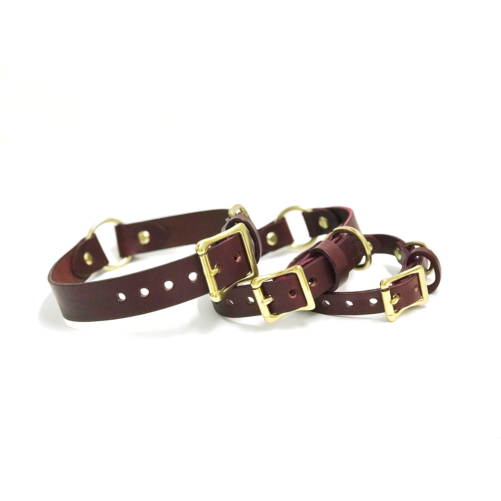 Bay Dog Co Leather Collar, Burgundy
