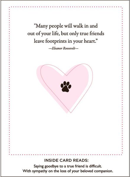Luxe Pets Paws and Love Pet Sympathy Card