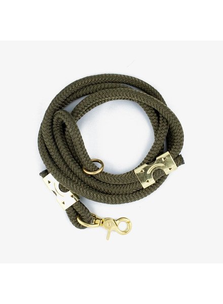 The Rover Boutique Marine Rope Leash, Olive