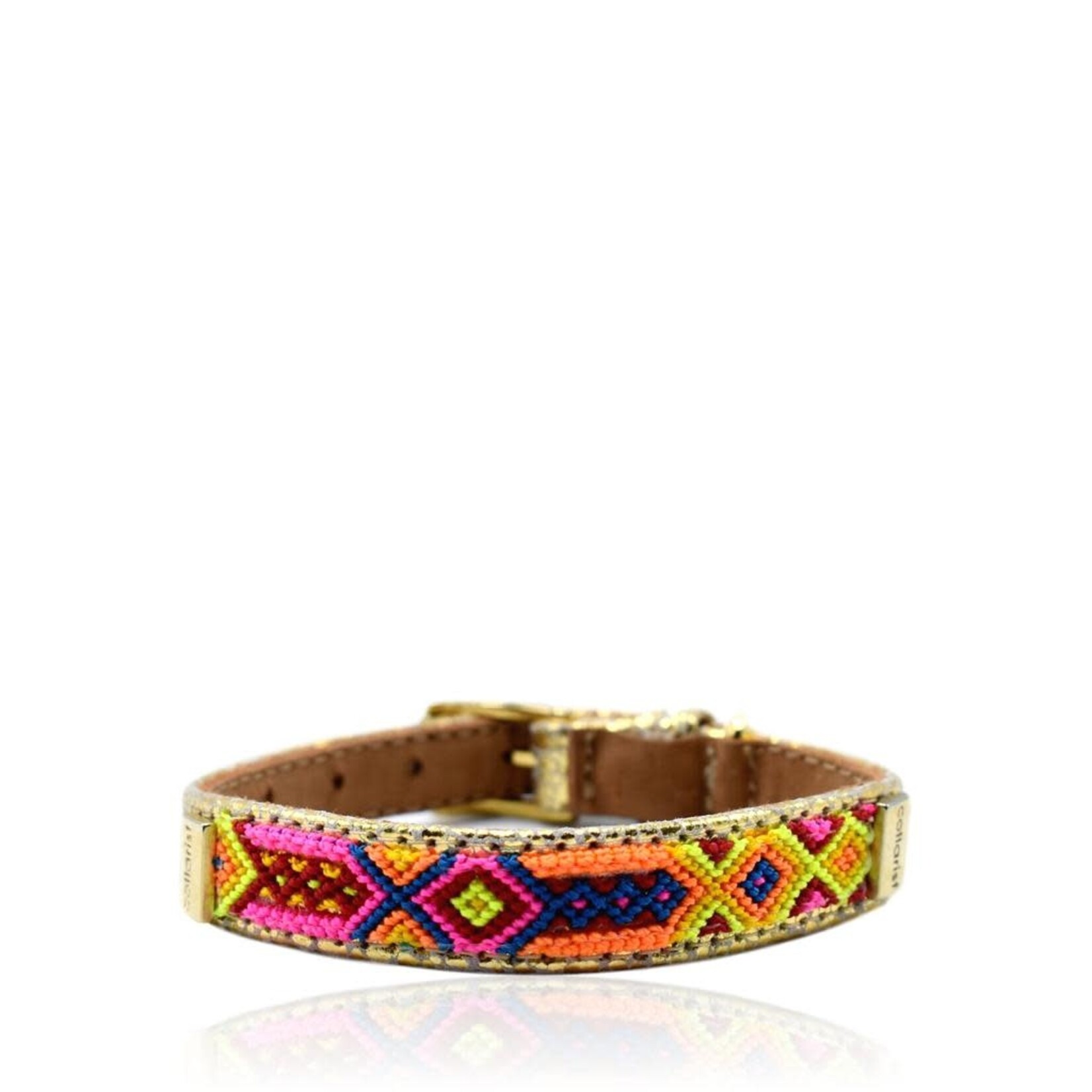 Collarist Woven & Gold Leather Friendship Collar "Get Happy"