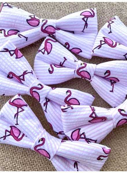 FEED Pink Flamingos Seersucker Bow Tie