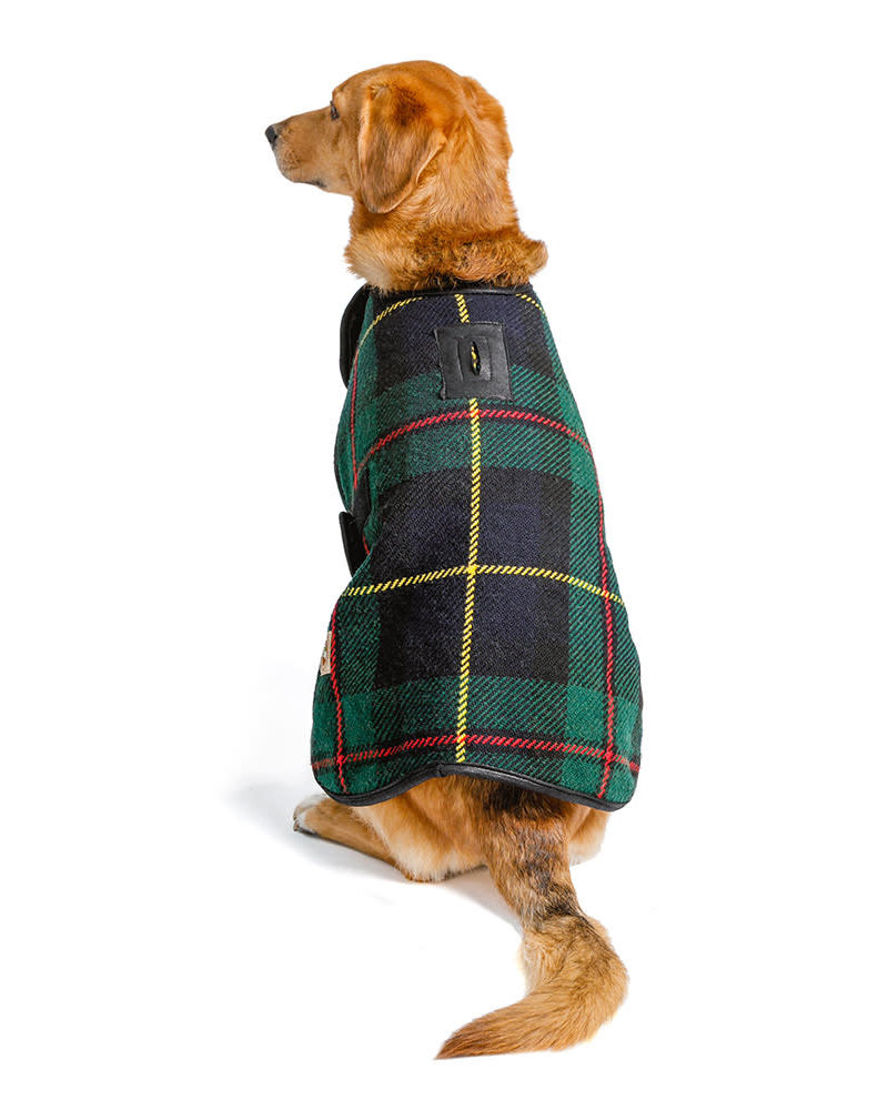 Chilly Dog Navy Tartan Plaid Coat