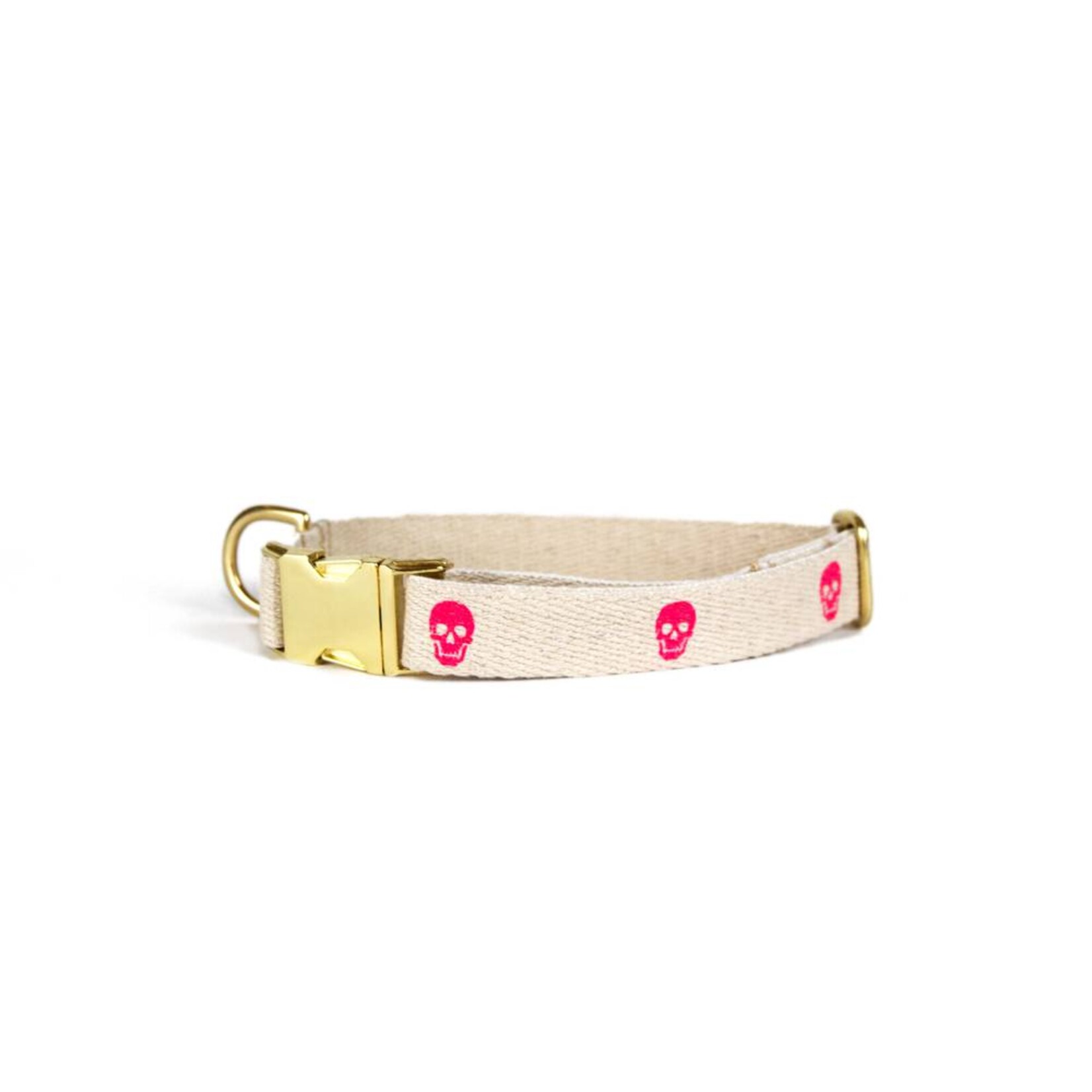 SHED Brooklyn Hemp Skull Collar, Pink - Feed Pet Purveyor