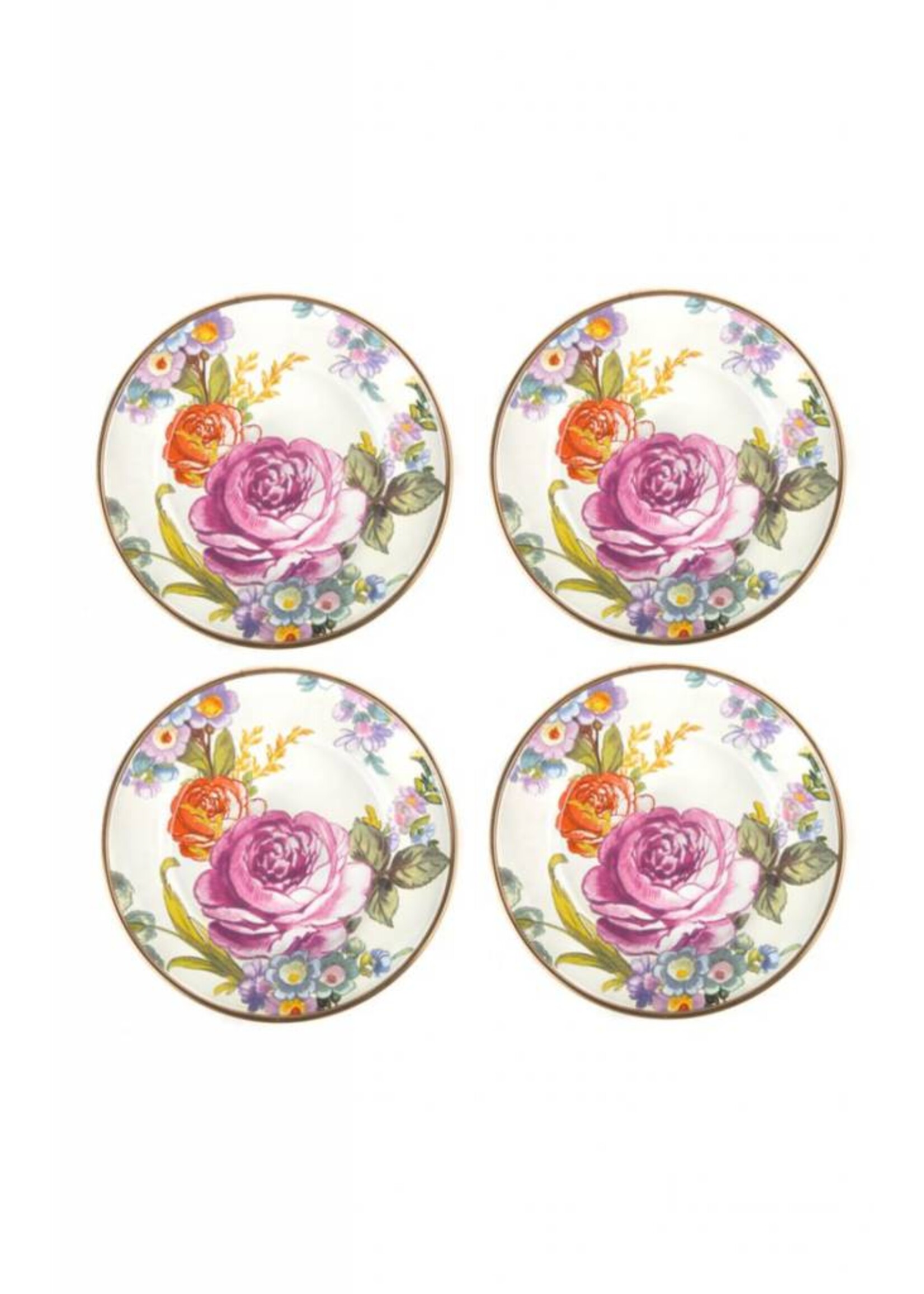 MacKenzie-Childs Flower Market Canape Plates - Set of 4