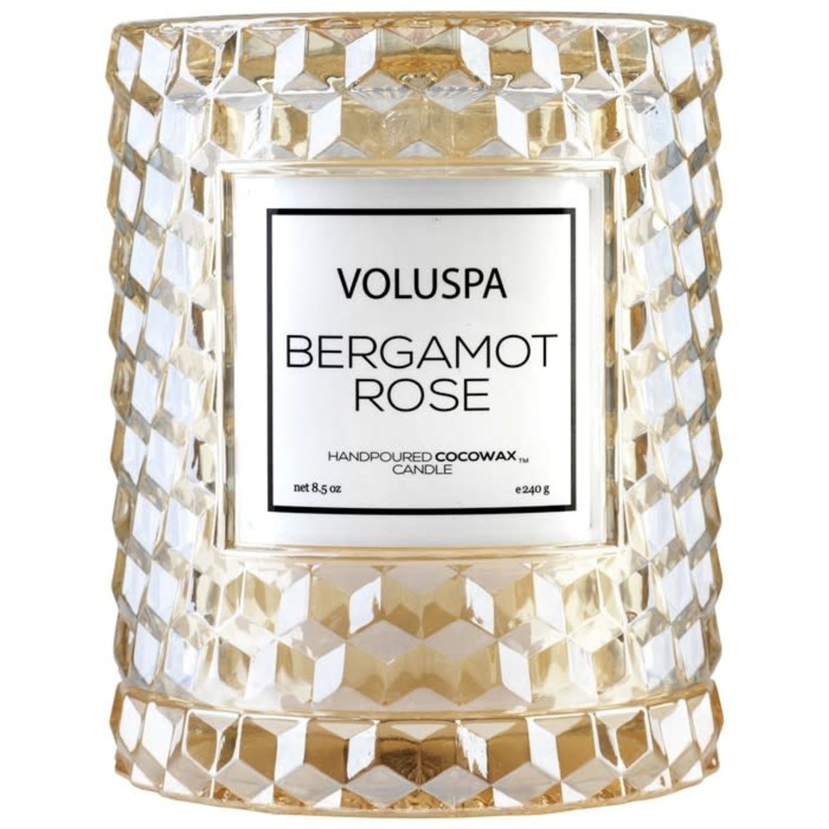 Voluspa Bergamont Rose Icon Candle with Cloche Cover