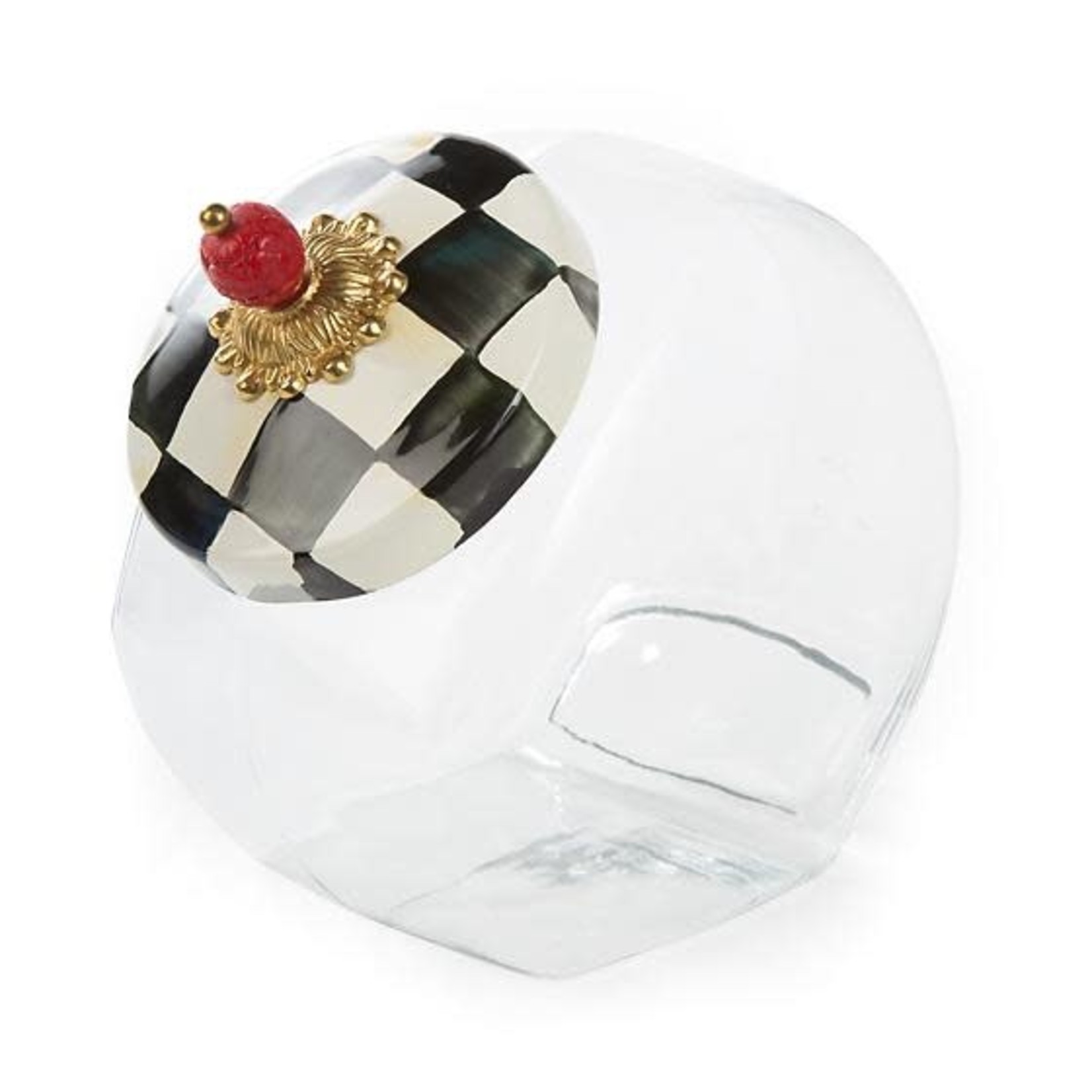 MacKenzie Childs Cookie Jar with Courtly Check Enamel Lid