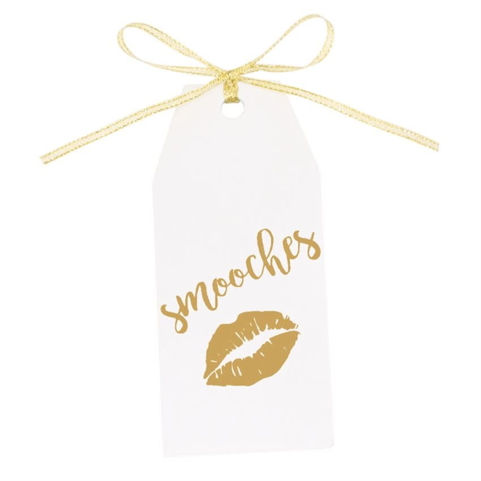 MudPie Smooches Gold Wood Tag