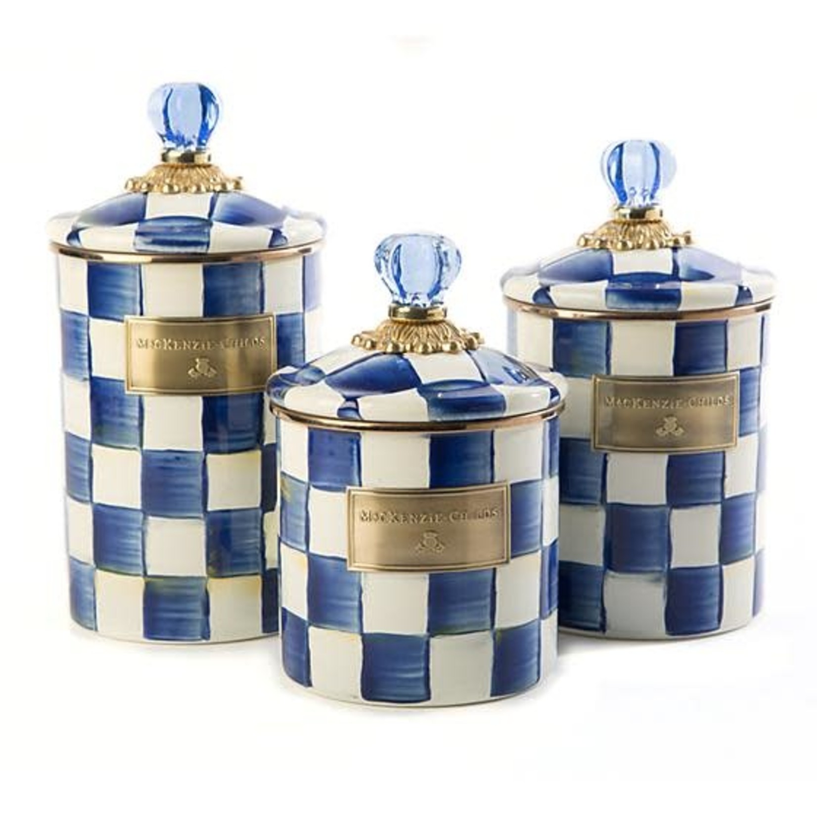 MacKenzie Childs Royal Check Canister - Large