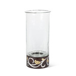The GG Collection GL 16"H Wood/Inlay Candleholder